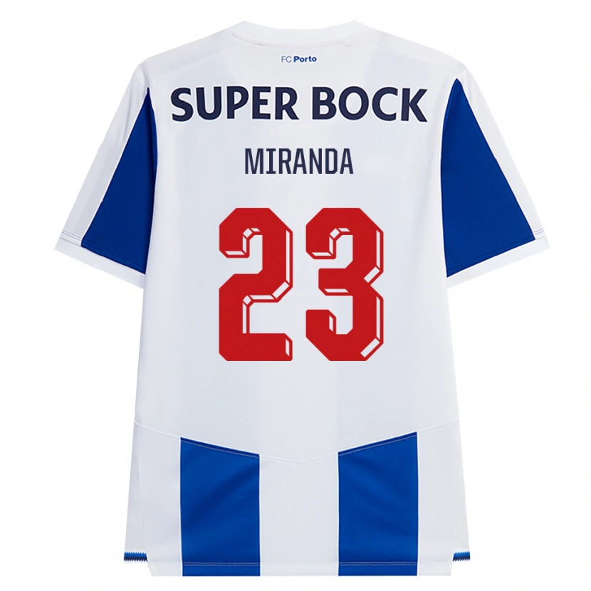 Danxen Mulher Camisola João Miranda #23 Azul Branco Vermelho Principal 2026/27 Camisa