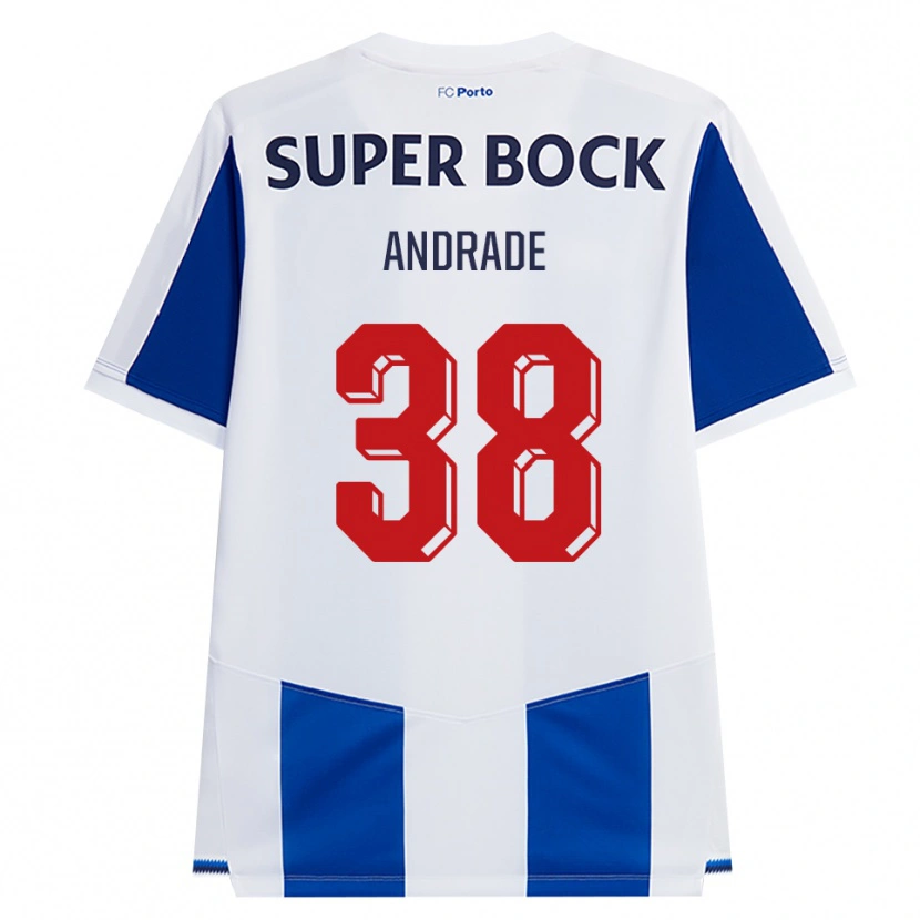 Danxen Mulher Camisola Fernando Andrade #38 Azul Branco Vermelho Principal 2026/27 Camisa