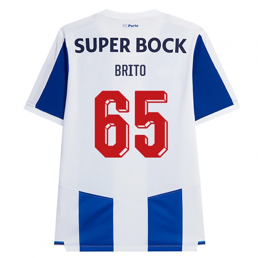 Danxen Mulher Camisola João Brito #65 Azul Branco Vermelho Principal 2026/27 Camisa