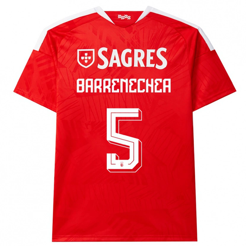 Danxen Mulher Camisola Enzo Barrenechea #5 Vermelho Branco Amarelo Principal 2026/27 Camisa