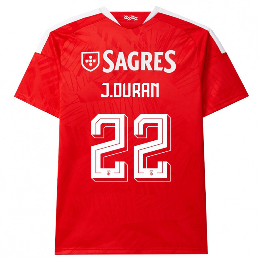 Danxen Mulher Camisola Jhon Durán #22 Vermelho Branco Amarelo Principal 2026/27 Camisa