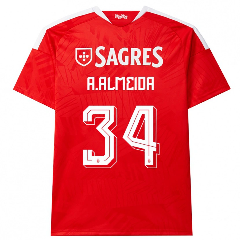 Danxen Mulher Camisola Andre Almeida #34 Vermelho Branco Amarelo Principal 2026/27 Camisa
