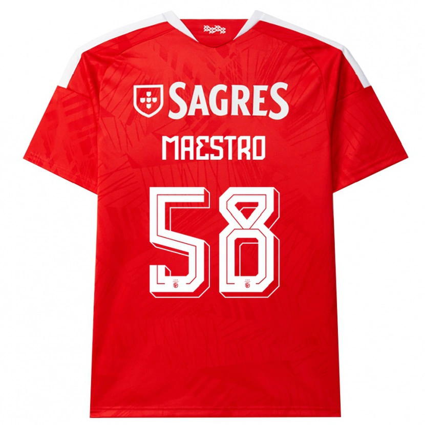 Danxen Mulher Camisola Maestro #58 Vermelho Branco Amarelo Principal 2026/27 Camisa