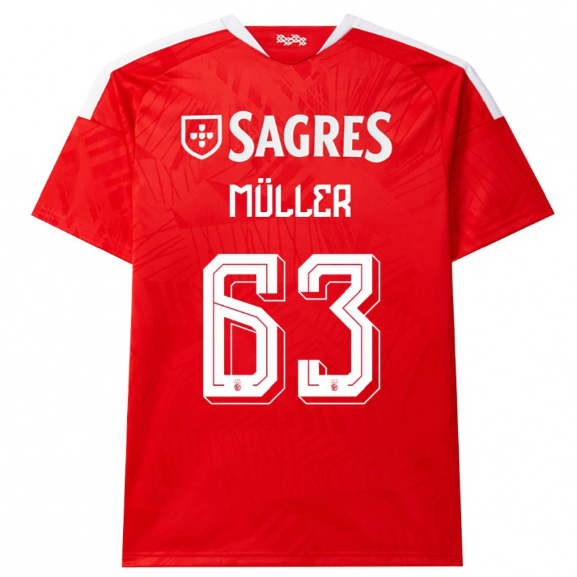 Danxen Mulher Camisola José Müller #63 Vermelho Branco Amarelo Principal 2026/27 Camisa