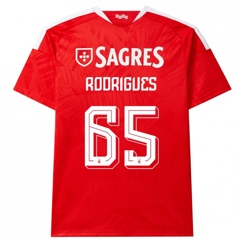 Danxen Mulher Camisola Rafael Rodrigues #65 Vermelho Branco Amarelo Principal 2026/27 Camisa