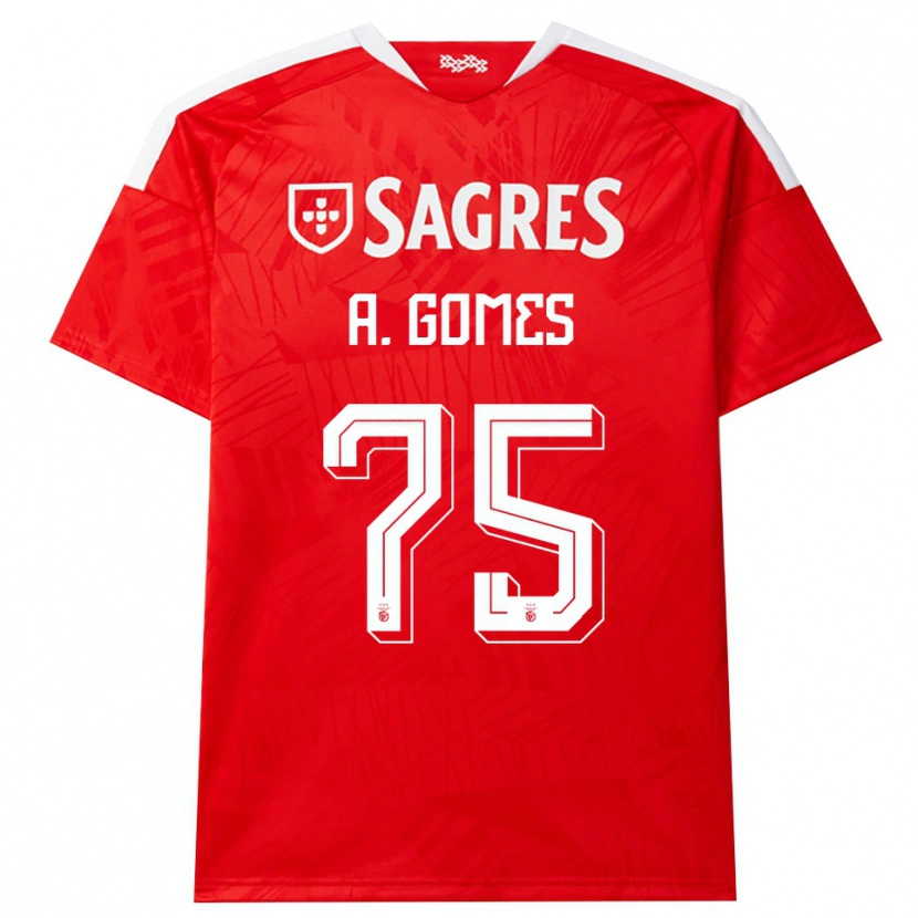 Danxen Mulher Camisola André Gomes #75 Vermelho Branco Amarelo Principal 2026/27 Camisa