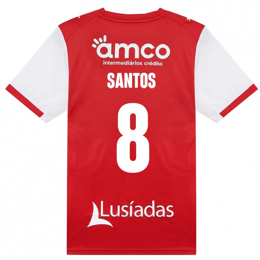 Danxen Mulher Camisola Vicente Santos #8 Branco Vermelho Preto Principal 2026/27 Camisa