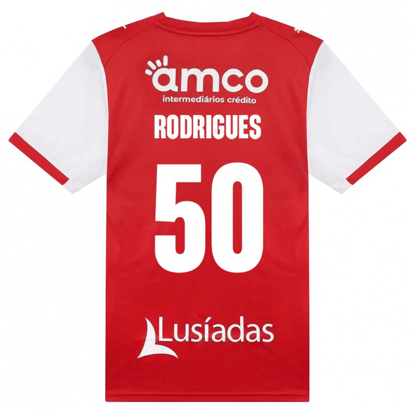 Danxen Mulher Camisola Diego Rodrigues #50 Branco Vermelho Preto Principal 2026/27 Camisa