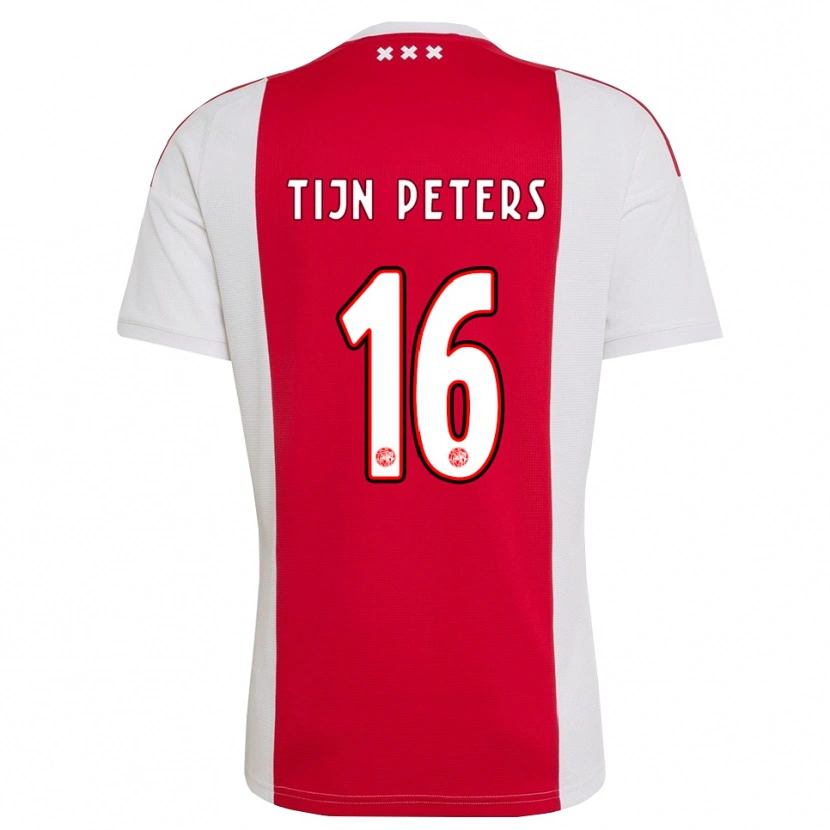 Danxen Mulher Camisola Tijn Peters #16 Vermelho Branco Amarelo Principal 2026/27 Camisa