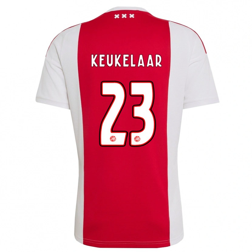 Danxen Mulher Camisola Lotte Keukelaar #23 Vermelho Branco Amarelo Principal 2026/27 Camisa