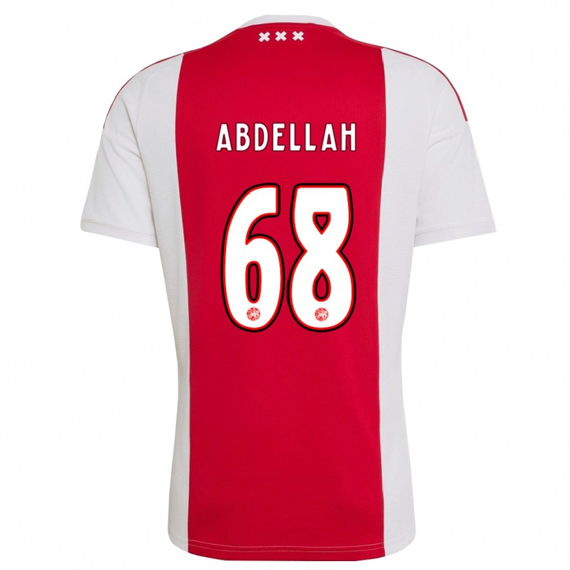 Danxen Mulher Camisola Abdellah Ouazane #68 Vermelho Branco Amarelo Principal 2026/27 Camisa