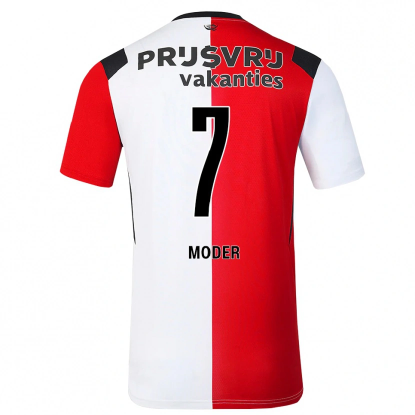 Danxen Mulher Camisola Jakub Moder #7 Vermelho Branco Preto Principal 2026/27 Camisa