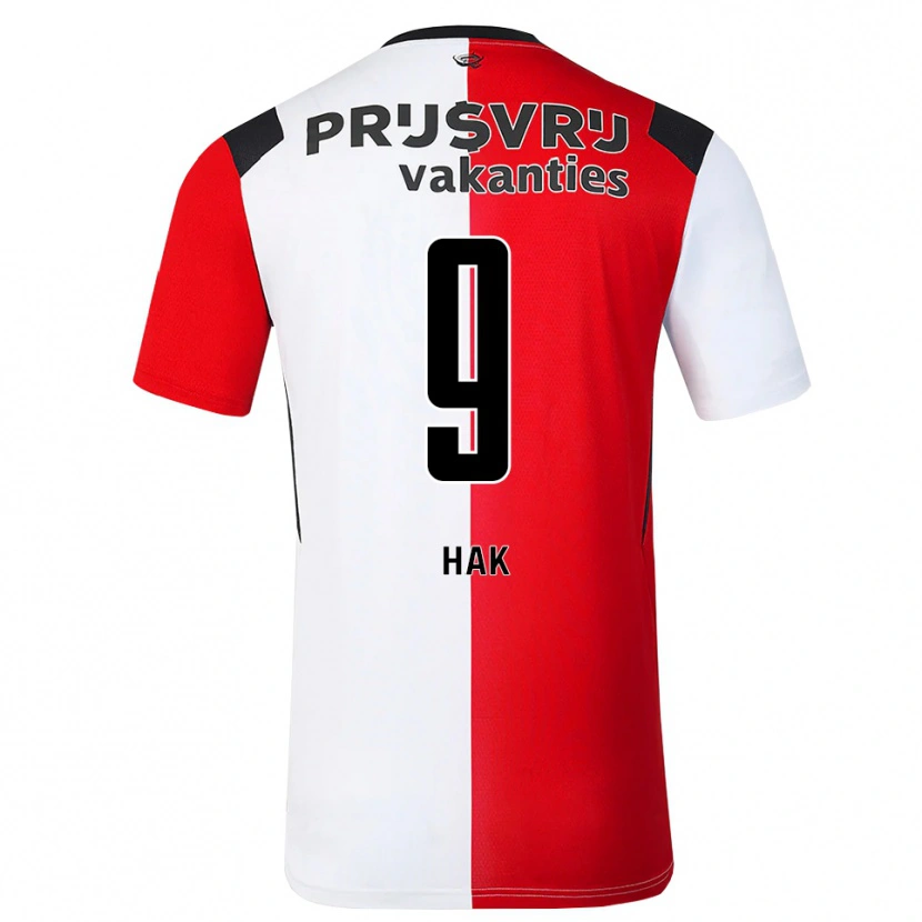Danxen Mulher Camisola Xavi Hak #9 Vermelho Branco Preto Principal 2026/27 Camisa