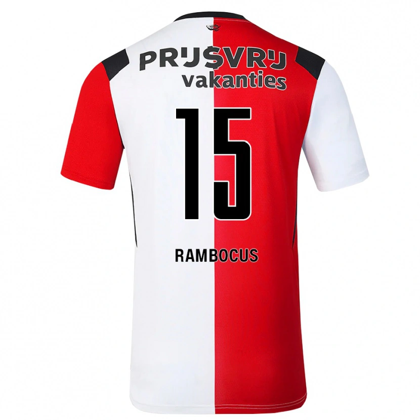 Danxen Mulher Camisola Diego Rambocus #15 Vermelho Branco Preto Principal 2026/27 Camisa