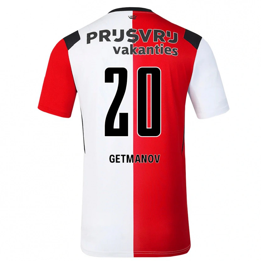Danxen Mulher Camisola Zakhar Getmanov #20 Vermelho Branco Preto Principal 2026/27 Camisa