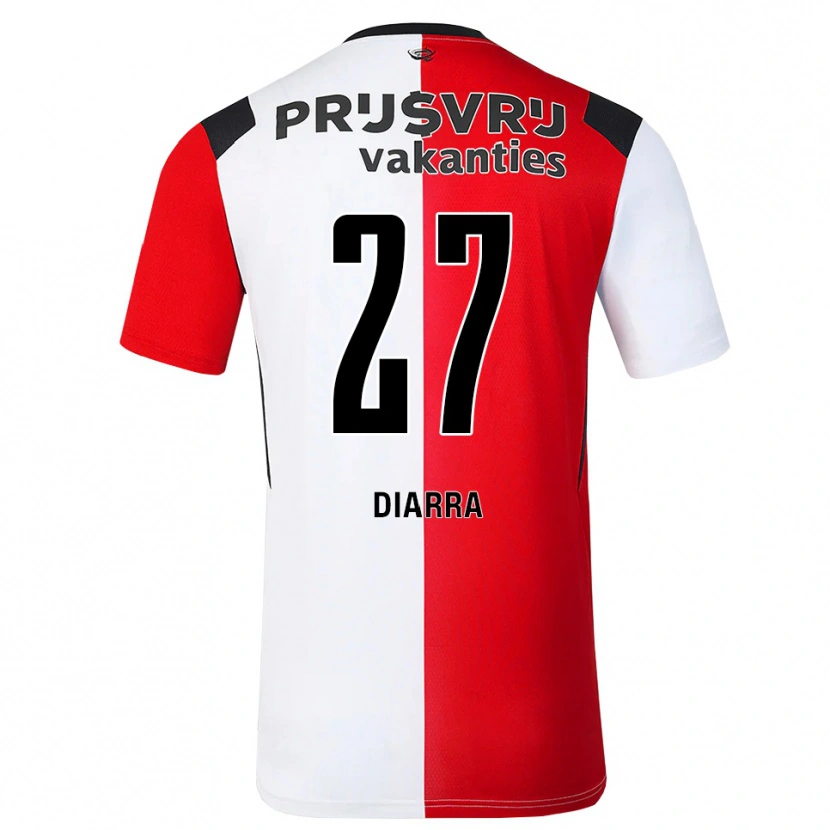Danxen Mulher Camisola Gaoussou Diarra #27 Vermelho Branco Preto Principal 2026/27 Camisa
