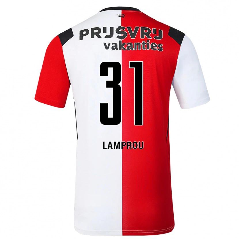 Danxen Mulher Camisola Kostas Lamprou #31 Vermelho Branco Preto Principal 2026/27 Camisa