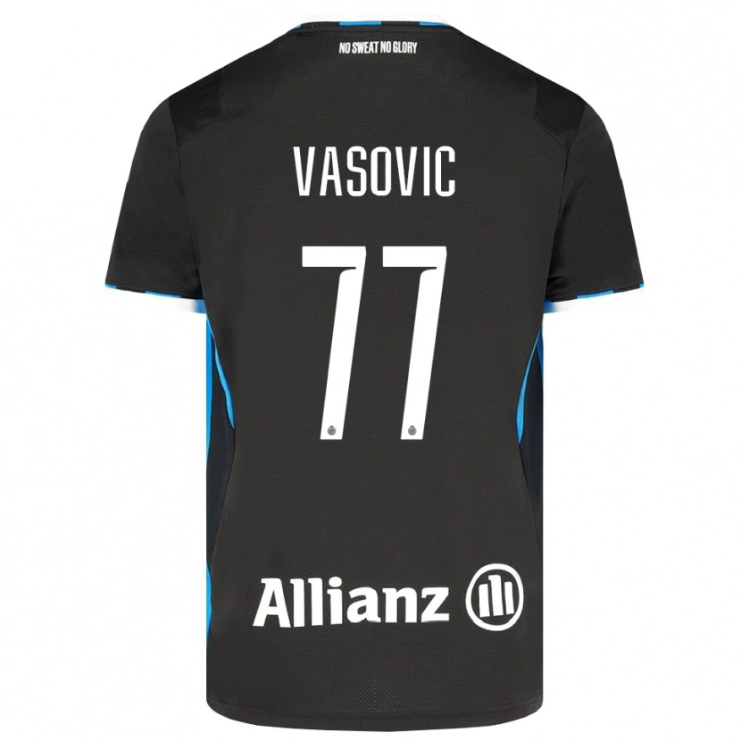 Danxen Mulher Camisola Andrej Vasovic #77 Preto Vermelho Azul Principal 2026/27 Camisa
