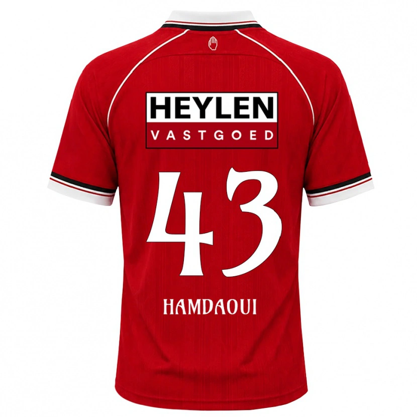 Danxen Mulher Camisola Youssef Hamdaoui #43 Vermelho Branco Preto Principal 2026/27 Camisa