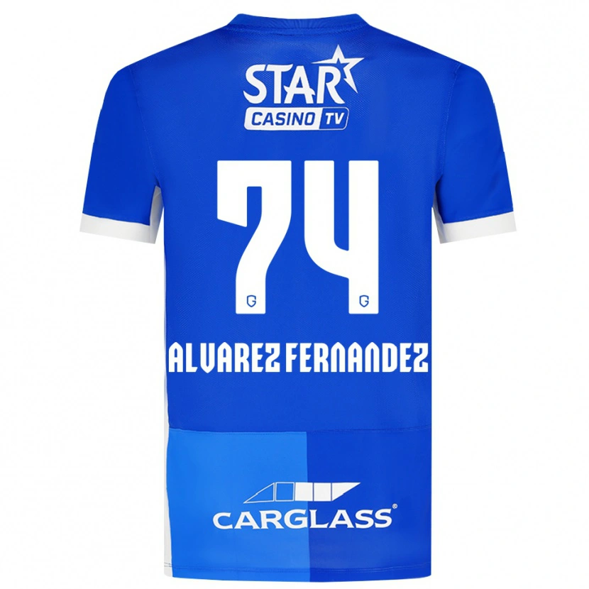 Danxen Mulher Camisola Loïc Alvarez Fernandez #74 Mediumblue Royalblue Branco Principal 2026/27 Camisa