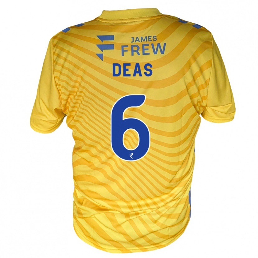 Danxen Mulher Camisola Robbie Deas #6 Azul Real Amarelo Alternativa 2026/27 Camisa