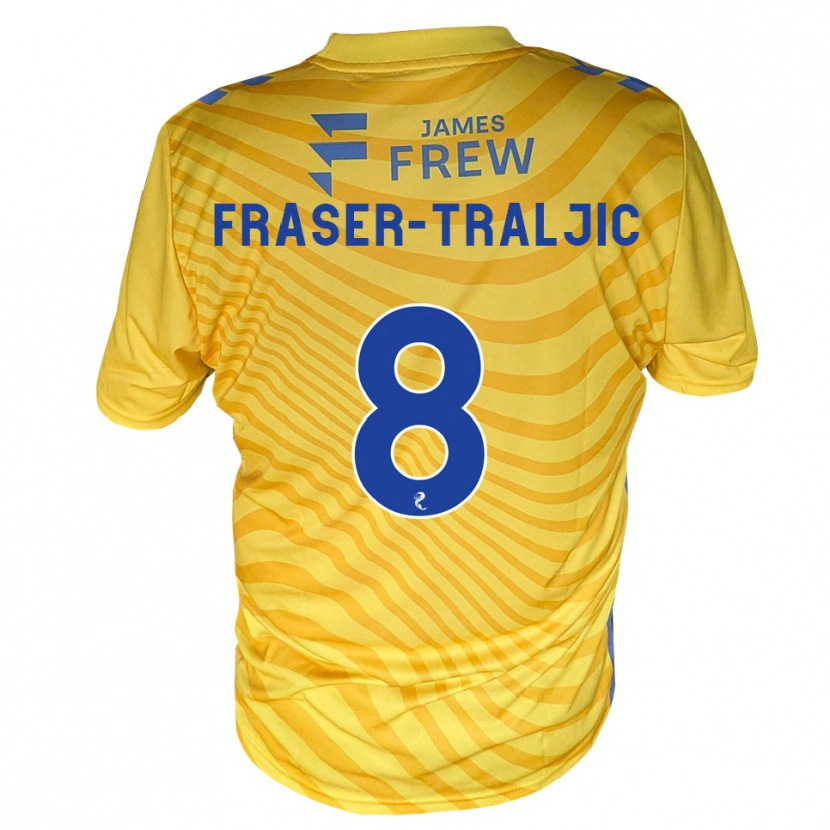 Danxen Mulher Camisola Kali Fraser-Traljic #8 Azul Real Amarelo Alternativa 2026/27 Camisa