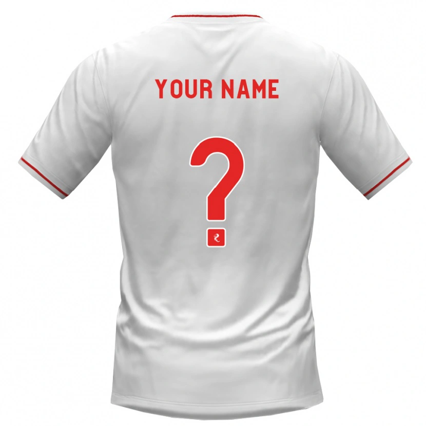 Danxen Mulher Camisola Seu Nome #0 Branco Vermelho Alternativa 2026/27 Camisa