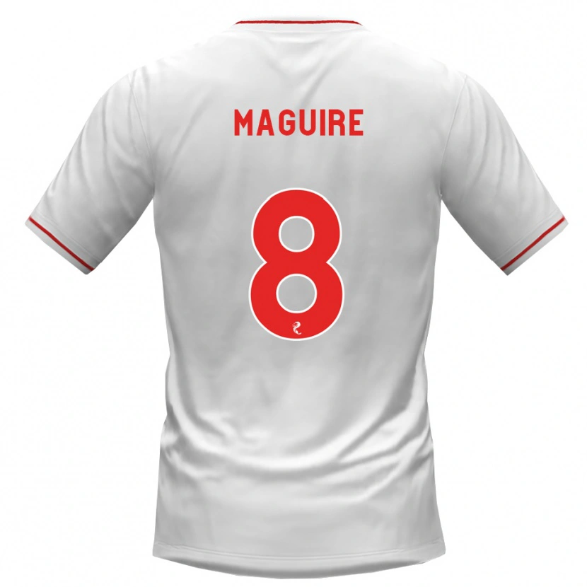 Danxen Mulher Camisola Ciaran Maguire #8 Branco Vermelho Alternativa 2026/27 Camisa