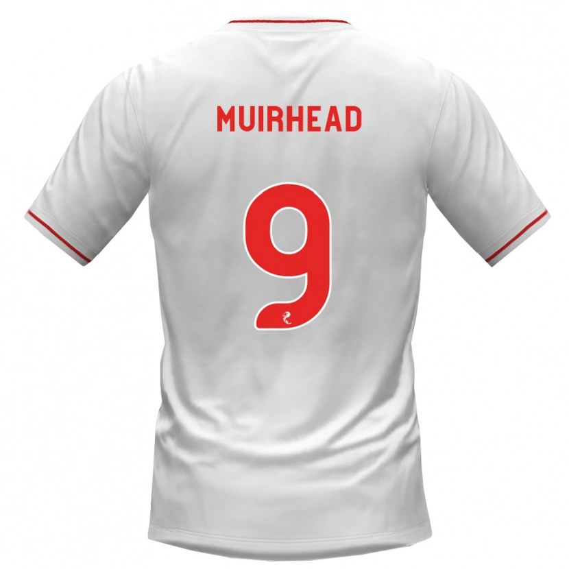Danxen Mulher Camisola Robbie Muirhead #9 Branco Vermelho Alternativa 2026/27 Camisa