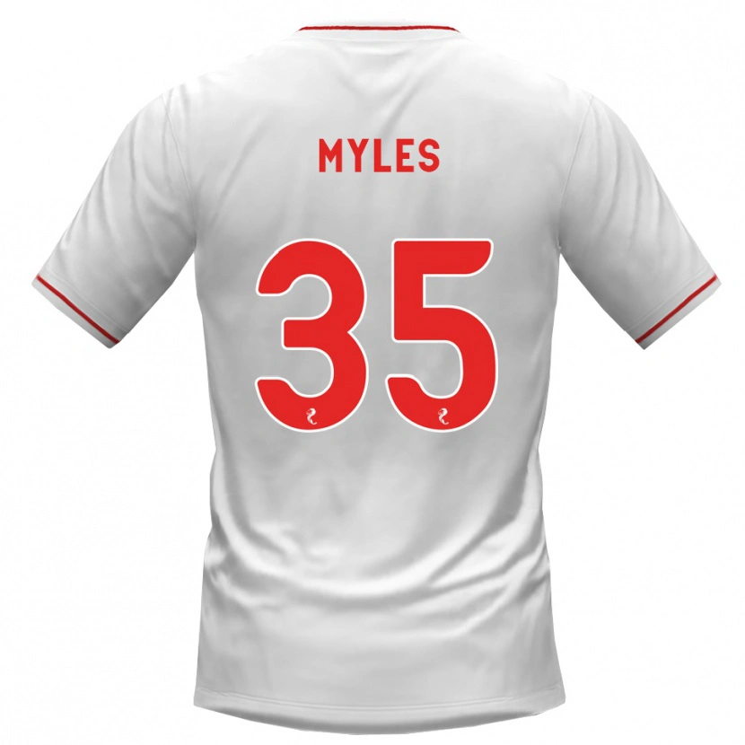 Danxen Mulher Camisola Evan Myles #35 Branco Vermelho Alternativa 2026/27 Camisa