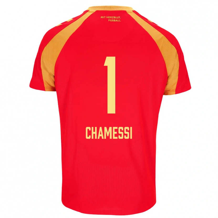 Danxen Mulher Camisola Ian Chamessi #1 Vermelho Laranja Preto Alternativa 2026/27 Camisa