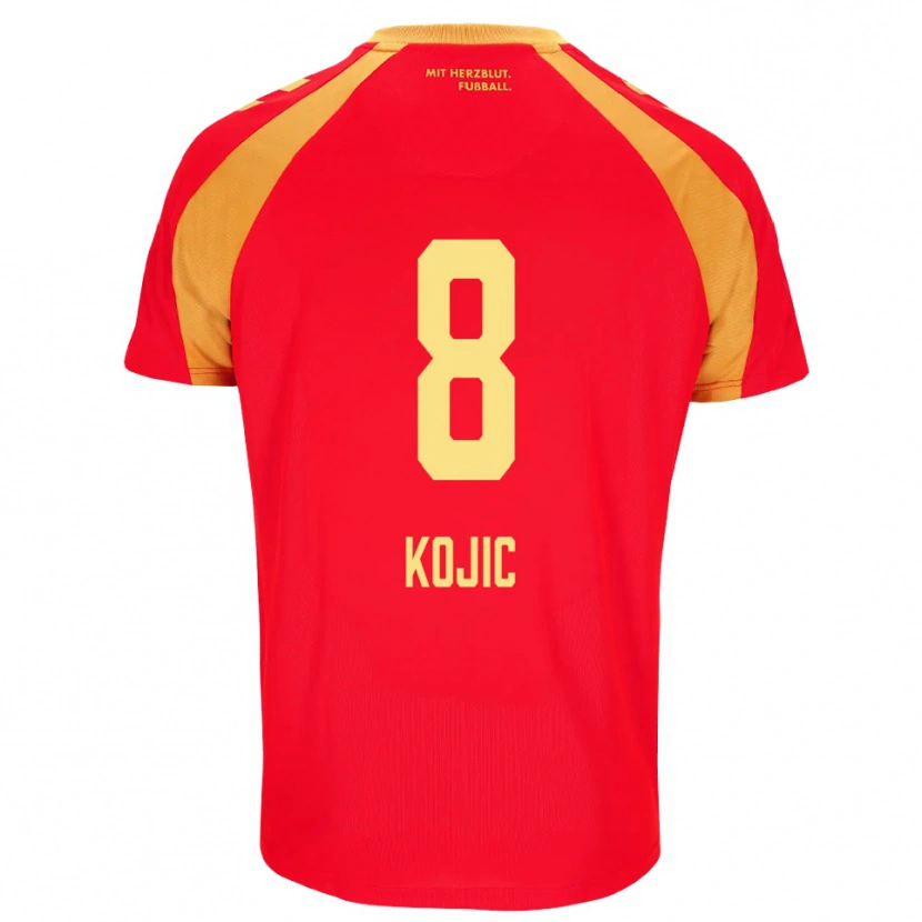 Danxen Mulher Camisola Medin Kojic #8 Vermelho Laranja Preto Alternativa 2026/27 Camisa