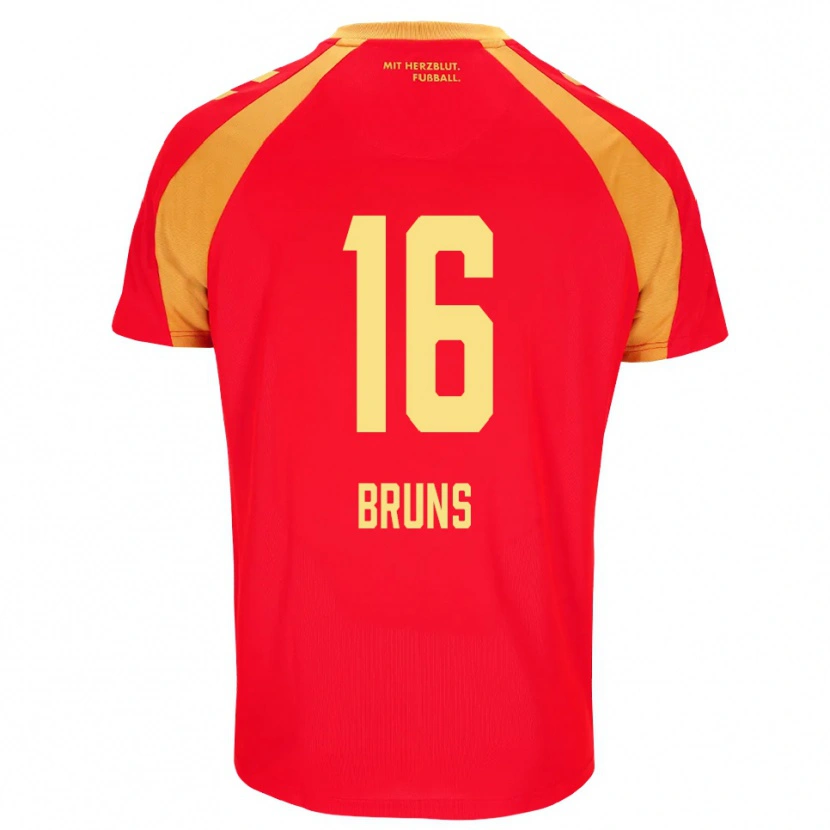 Danxen Mulher Camisola Tom Bruns #16 Vermelho Laranja Preto Alternativa 2026/27 Camisa