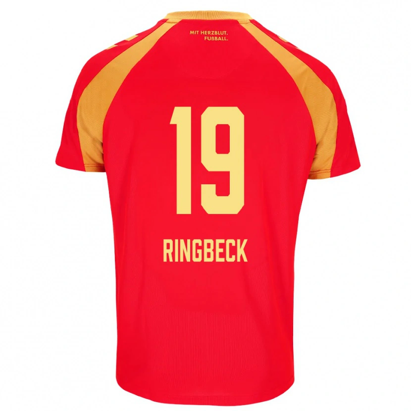 Danxen Mulher Camisola Noah Ringbeck #19 Vermelho Laranja Preto Alternativa 2026/27 Camisa