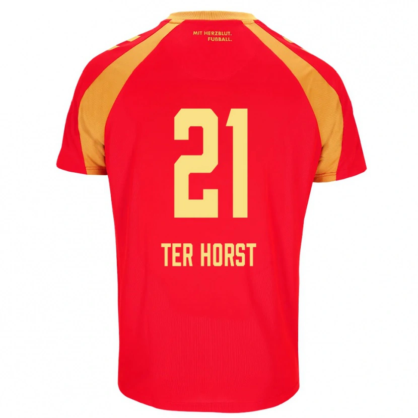 Danxen Mulher Camisola Jano Ter Horst #21 Vermelho Laranja Preto Alternativa 2026/27 Camisa