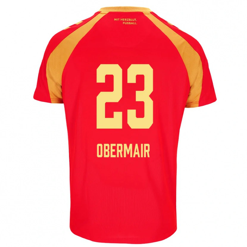 Danxen Mulher Camisola Raphael Obermair #23 Vermelho Laranja Preto Alternativa 2026/27 Camisa