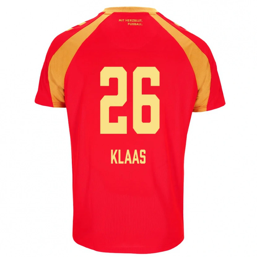 Danxen Mulher Camisola Sebastian Klaas #26 Vermelho Laranja Preto Alternativa 2026/27 Camisa