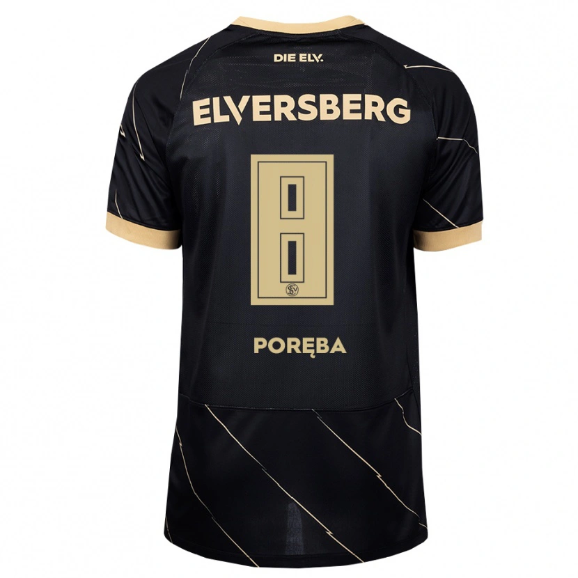 Danxen Mulher Camisola Lukasz Poreba #8 Preto Marrom Alternativa 2026/27 Camisa