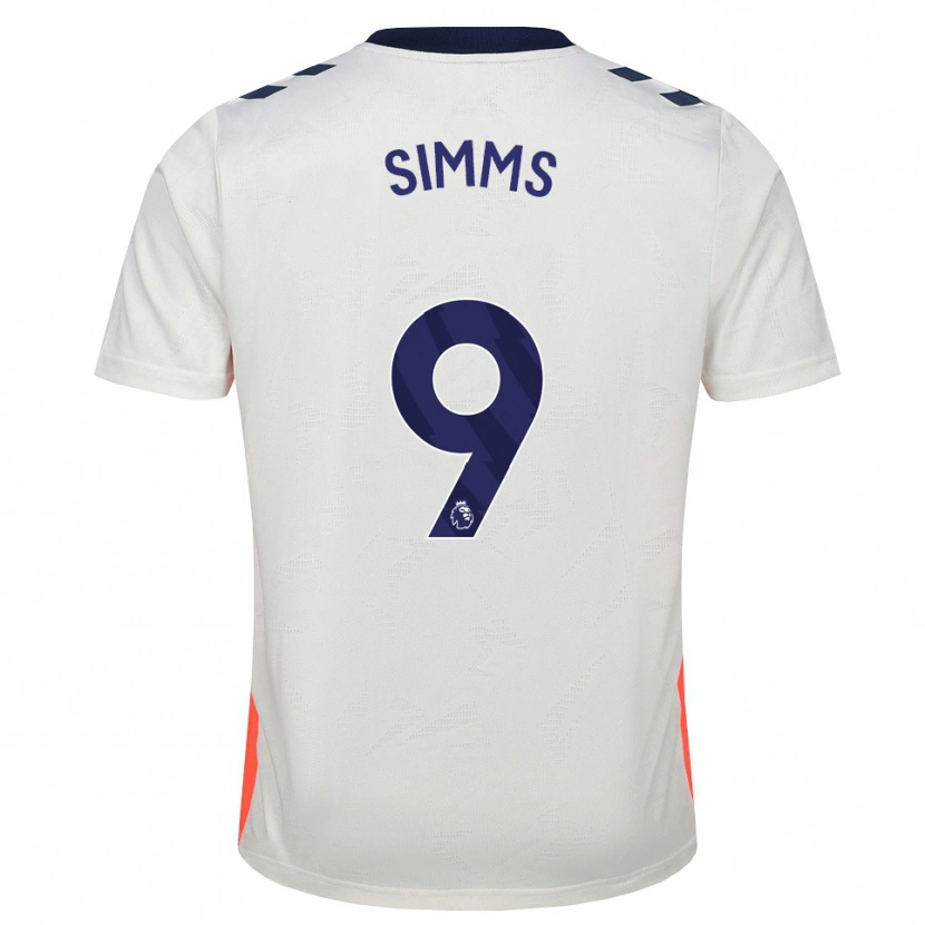 Danxen Mulher Camisola Ellis Simms #9 Branco Laranja Azul Real Alternativa 2026/27 Camisa