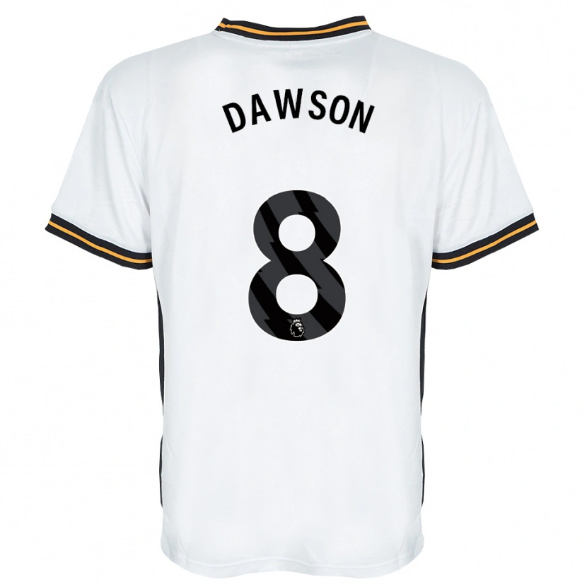 Danxen Mulher Camisola Lucas Dawson #8 Branco Laranja Preto Alternativa 2026/27 Camisa