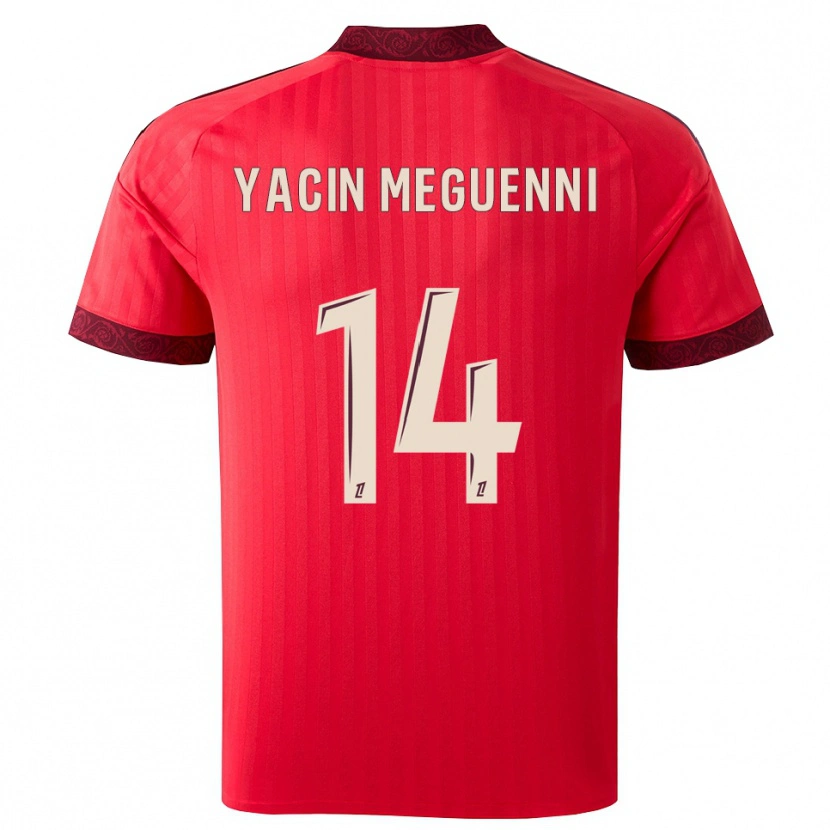 Danxen Mulher Camisola Mohamed Yacin Meguenni #14 Borgonha Vermelho Branco Alternativa 2026/27 Camisa