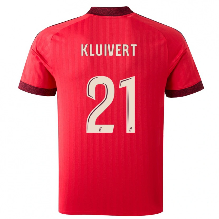 Danxen Mulher Camisola Ruben Kluivert #21 Borgonha Vermelho Branco Alternativa 2026/27 Camisa