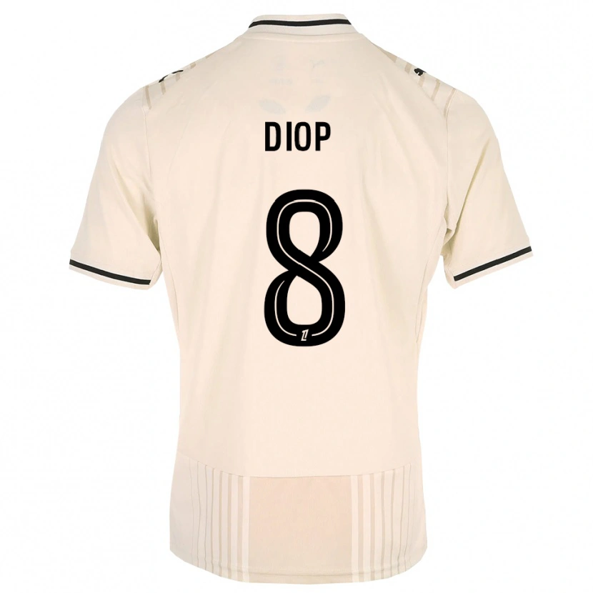 Danxen Mulher Camisola Mouhamed Diop #8 Renda Preta Branco Antigo Alternativa 2026/27 Camisa