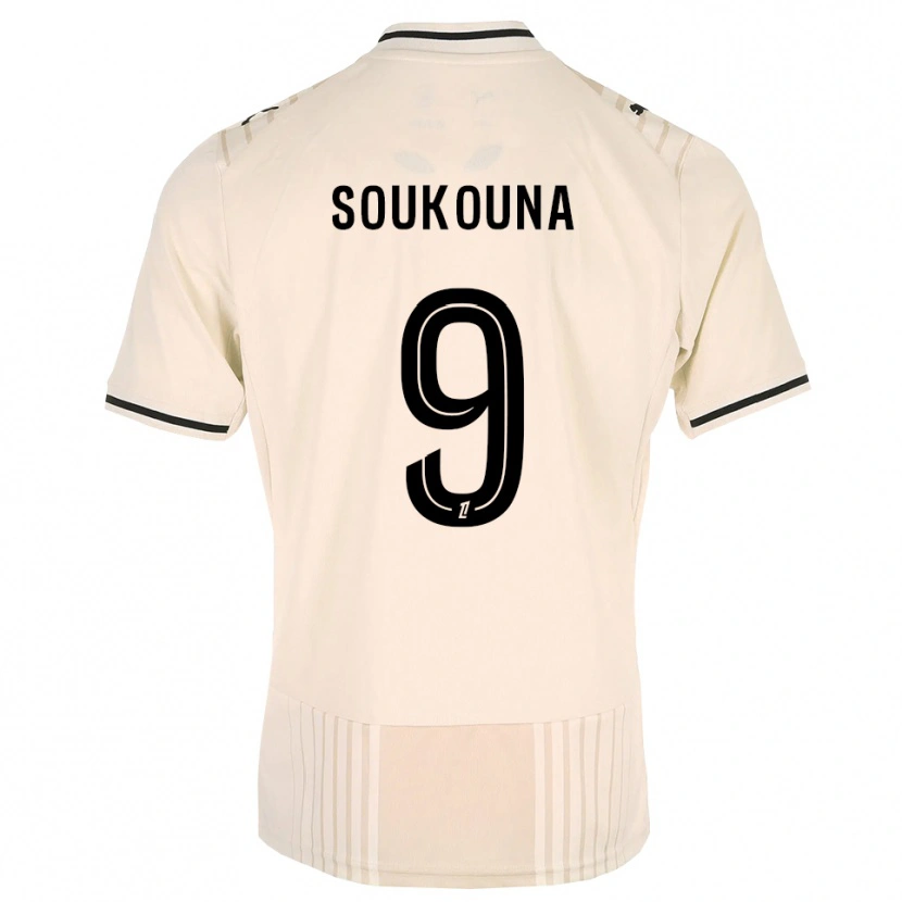 Danxen Mulher Camisola Idrissa Soukouna #9 Renda Preta Branco Antigo Alternativa 2026/27 Camisa