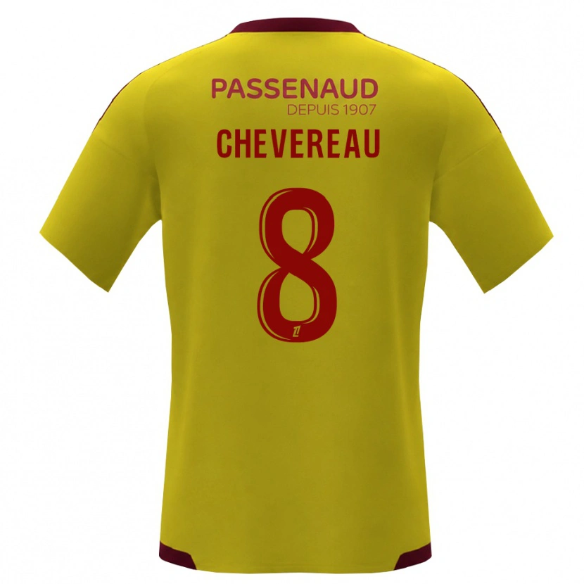 Danxen Mulher Camisola Arthur Chevereau #8 Amarelo Vermelho Verde Alternativa 2026/27 Camisa