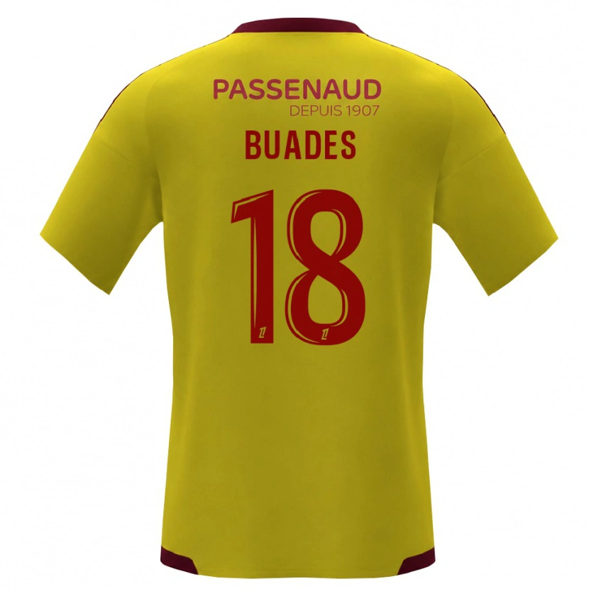 Danxen Mulher Camisola Lucas Buades #18 Amarelo Vermelho Verde Alternativa 2026/27 Camisa