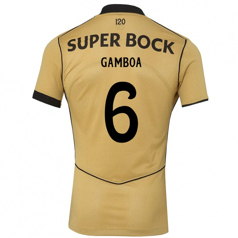 Danxen Mulher Camisola Sandro Gambôa #6 Goldenrod Preto Alternativa 2026/27 Camisa