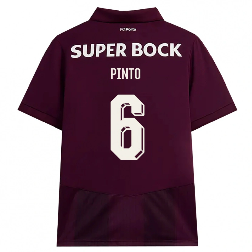 Danxen Mulher Camisola Gonçalo Pinto #6 Borgonha Branco Alternativa 2026/27 Camisa