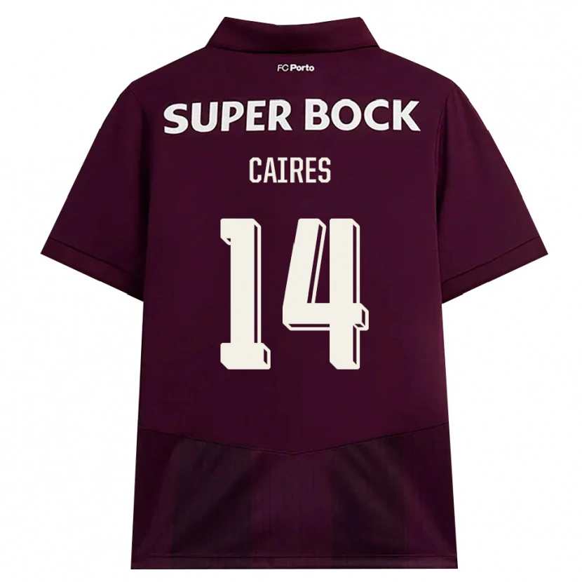 Danxen Mulher Camisola Tiago Caires #14 Borgonha Branco Alternativa 2026/27 Camisa