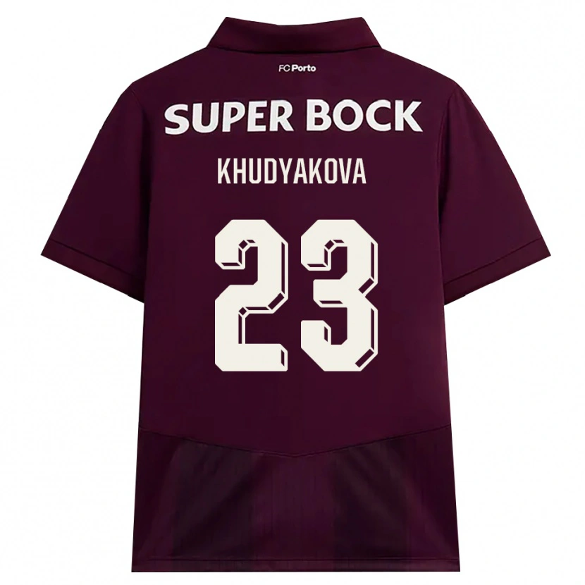 Danxen Mulher Camisola Verónica Khudyakova #23 Borgonha Branco Alternativa 2026/27 Camisa